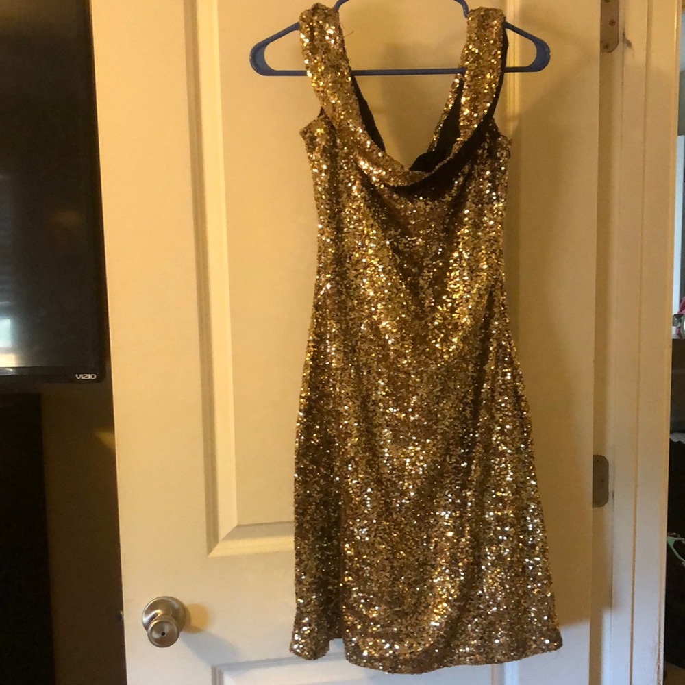 Gold-sequin dress